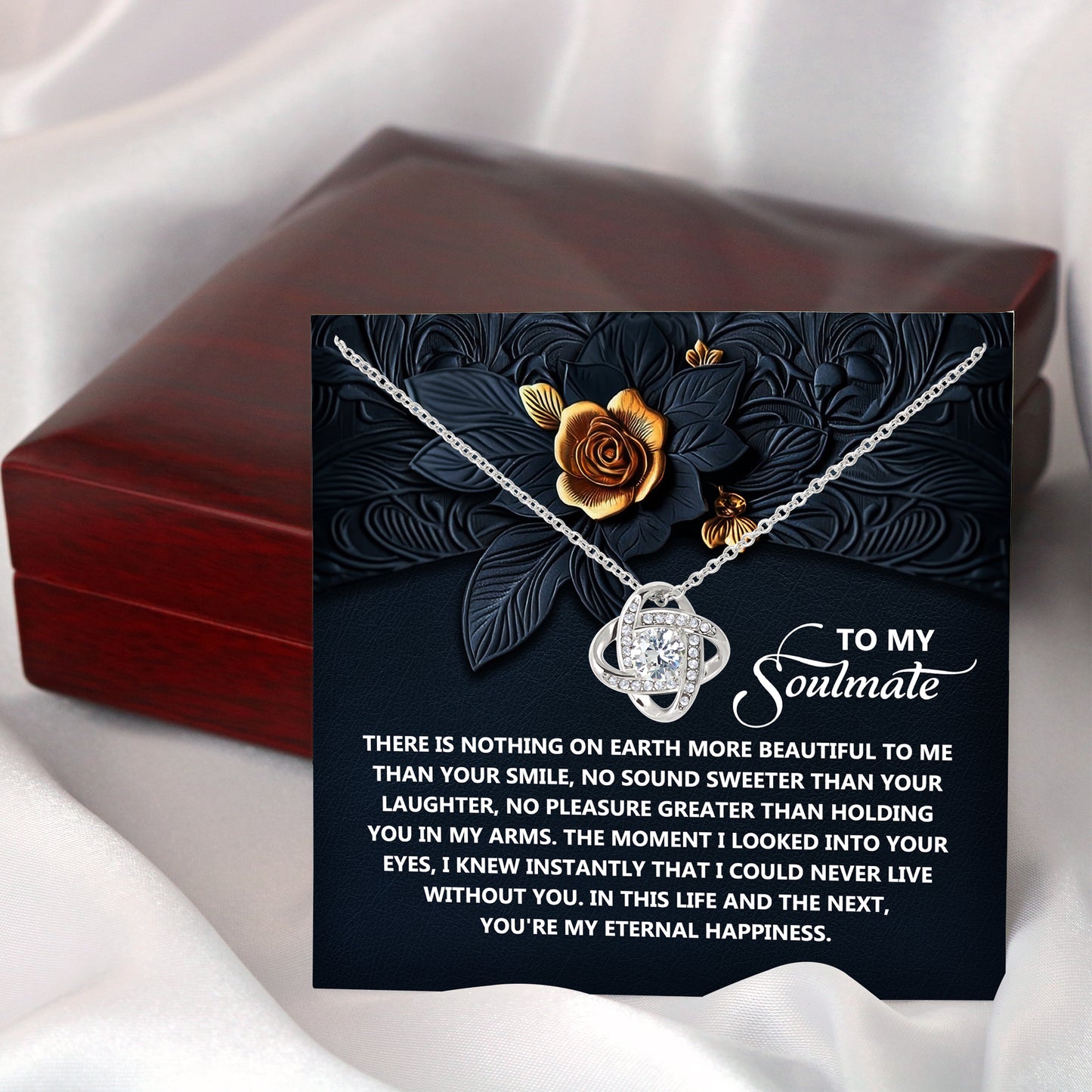 To My Soulmate Jewelry Gift - Eternal Happiness - Love Knot Necklace
