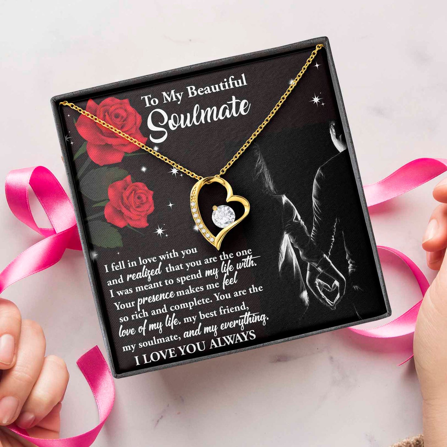 Soulmate Gift, Spend My Life, Forever Love Heart Necklace