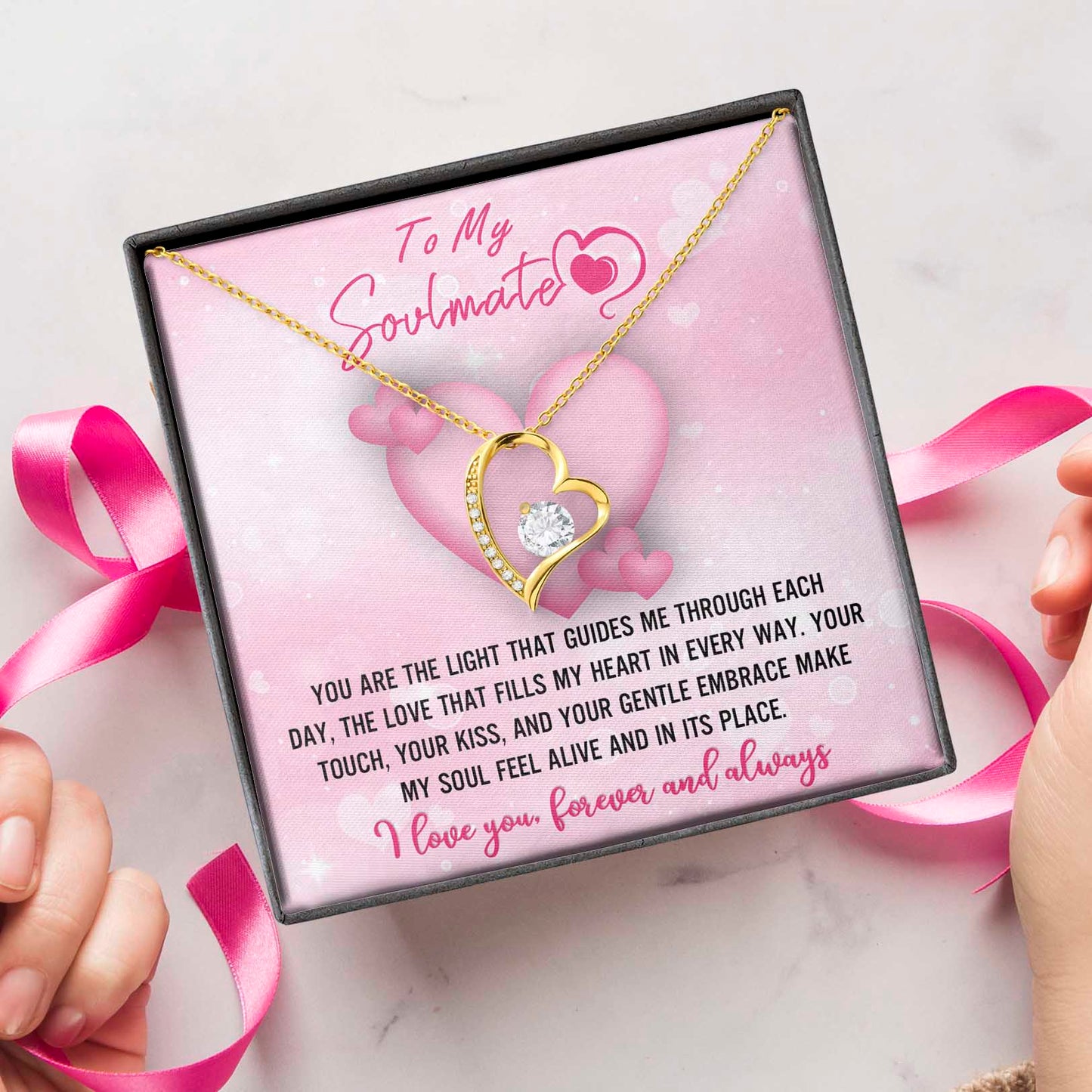 Soulmate Gift, The Light, Forever Love Heart Necklace