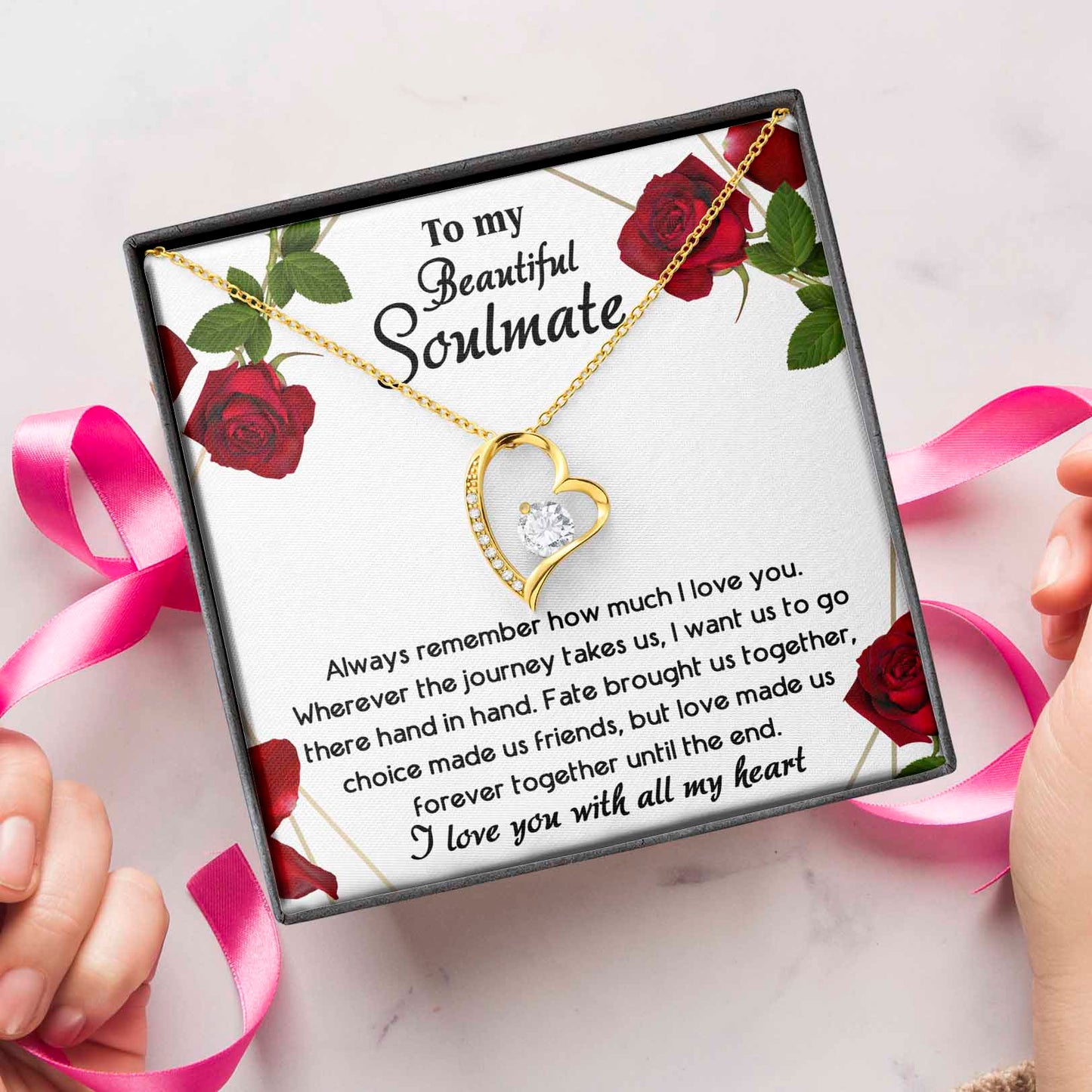 Soulmate-Hand in Hand Until The End- Forever Love Necklace