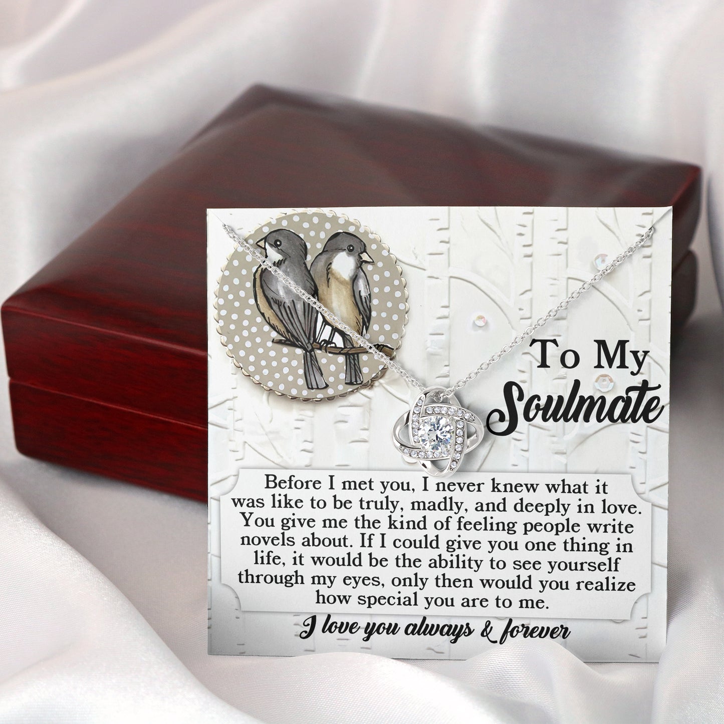 To My Soulmate Jewelry Gift - A Love People Write Novels About - Love Knot Necklace