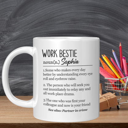 Personalized Work Bestie Definition "Makes Every Day Better" Mug