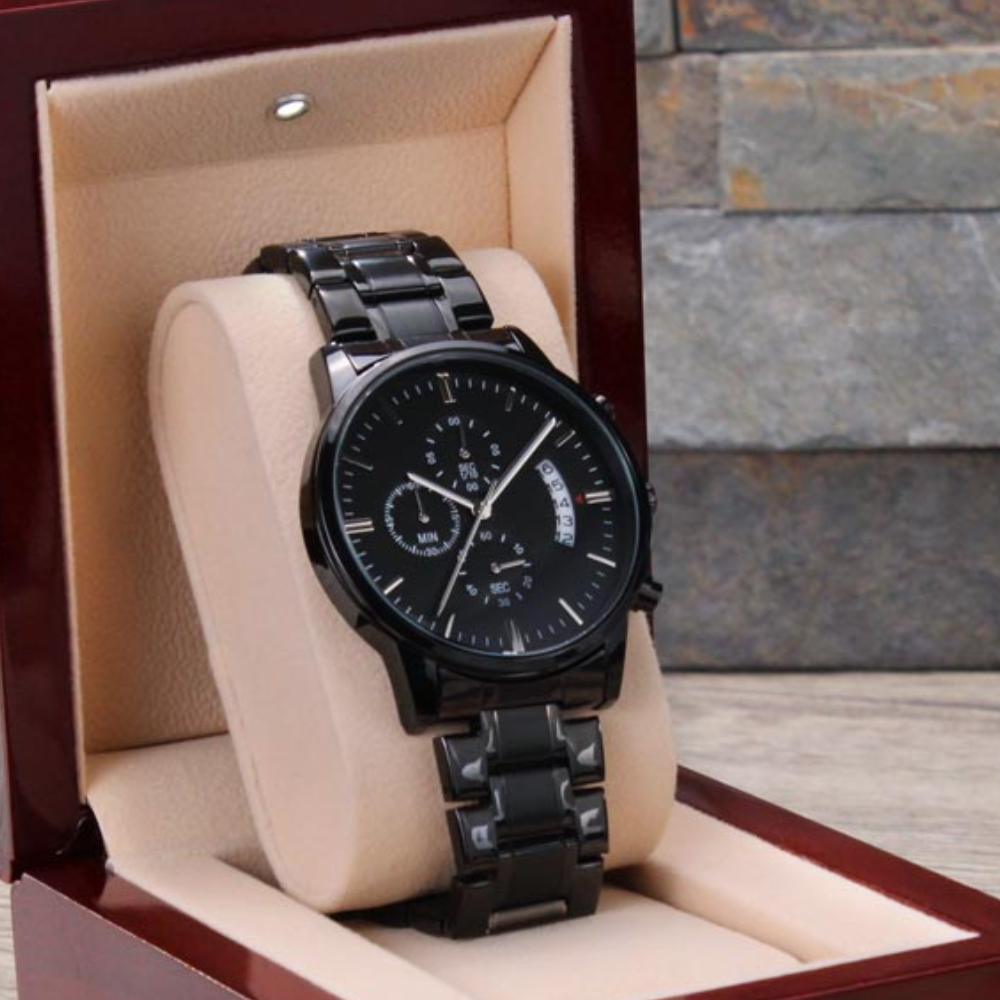 Son Gift From Mom - I Will Always Carry You In My Heart -  Engraved Chronograph Watch