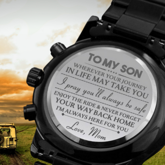 Engraved Watch Gift For Son From Mom - Always Be Here For You