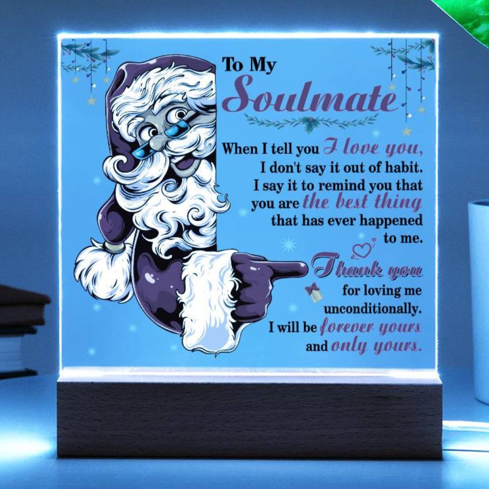 Soulmate Gift - Forever Yours - Square Acrylic Plaque