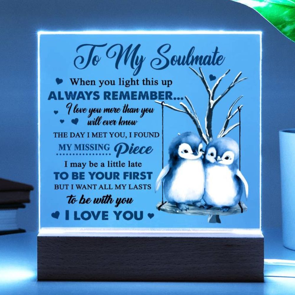 Soulmate Gift - Love You More - Square Acrylic Plaque