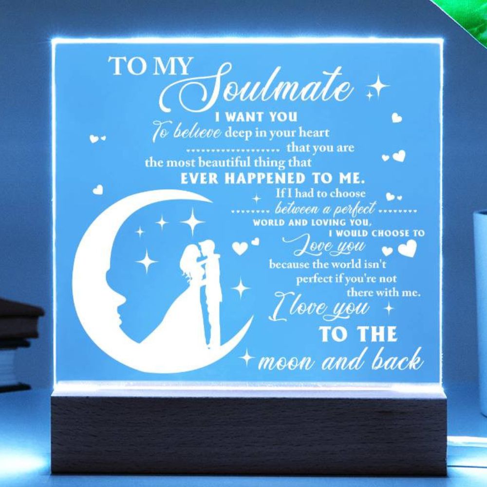 Soulmate - Most Beautiful Thing - LED Acrylic Plaque Table Top Display