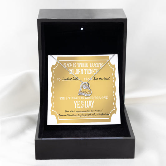 To My Wife - Heart Necklace Gift - Golden Ticket