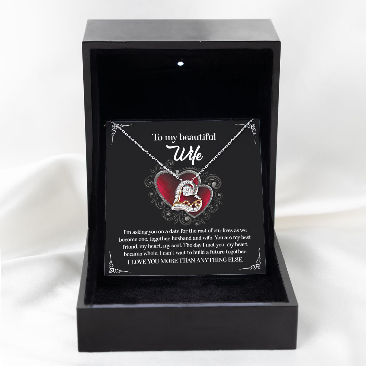 To My Wife On Our Wedding Day - Heart Love Necklace - Heart Became Whole