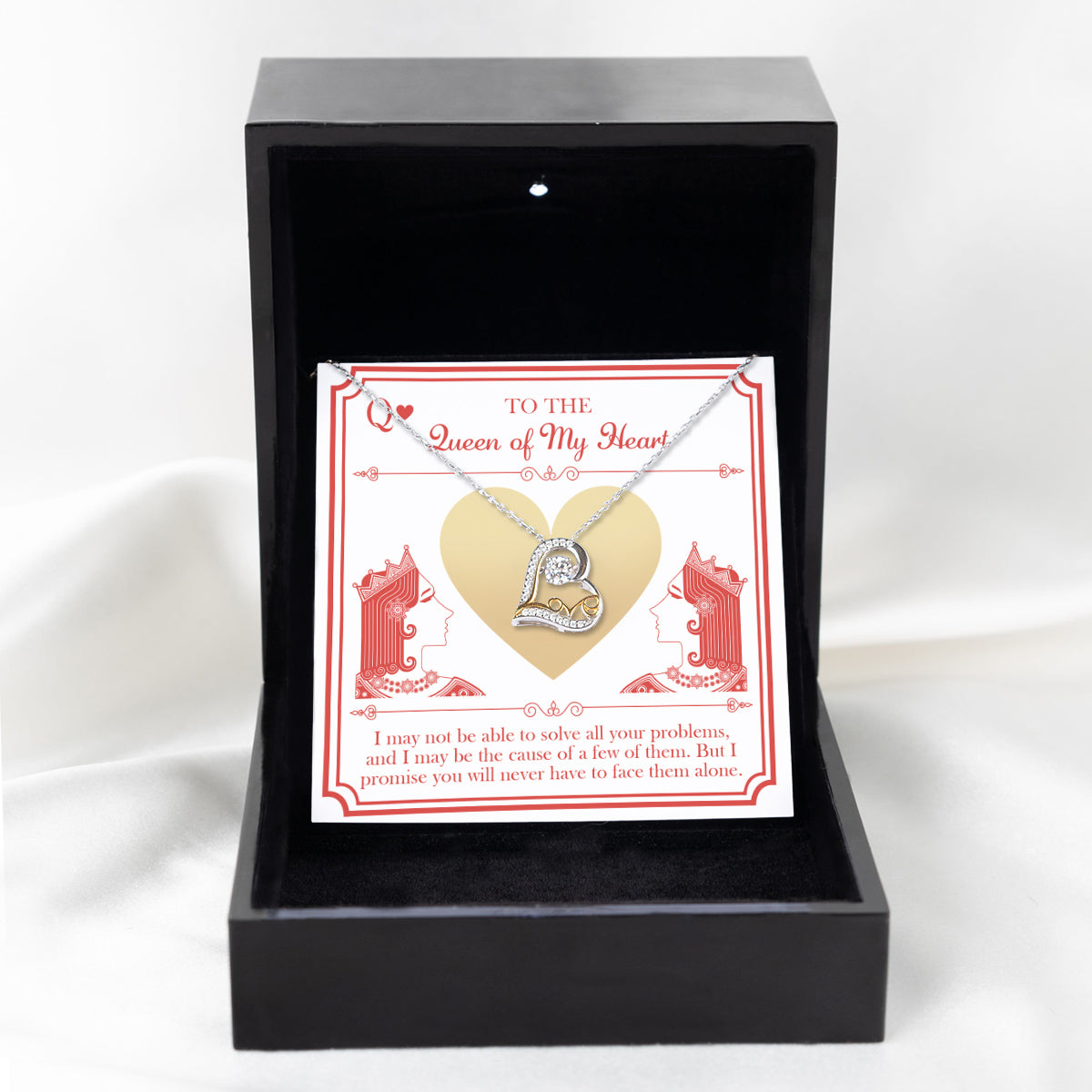 To My Wife - Heart Necklace - The Queen Of My Heart