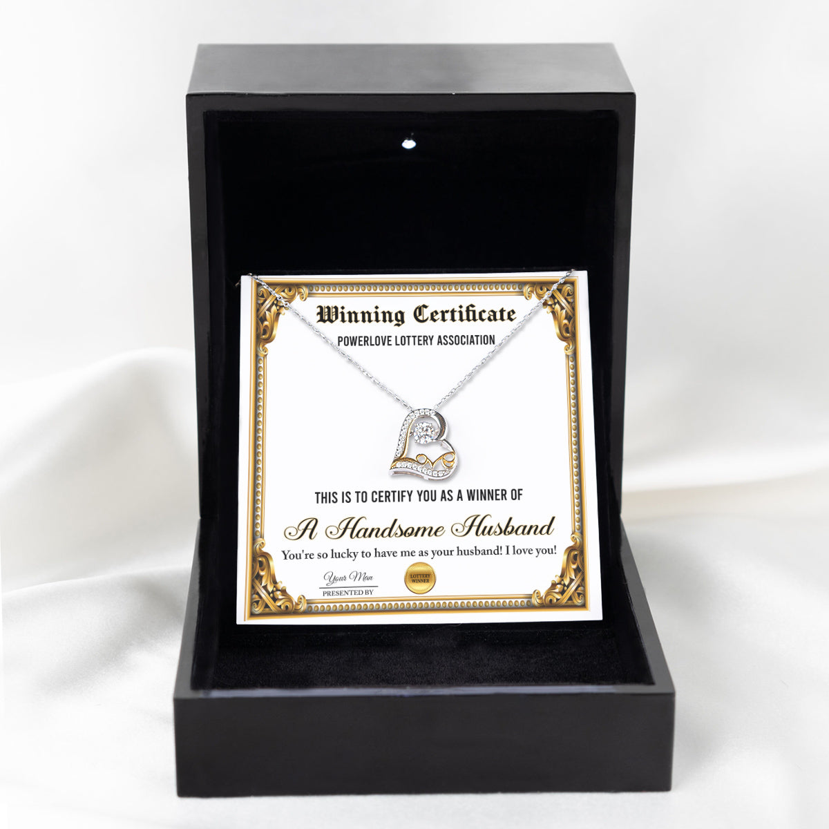 To My Wife - Heart Necklace Gift - Winning Certificate