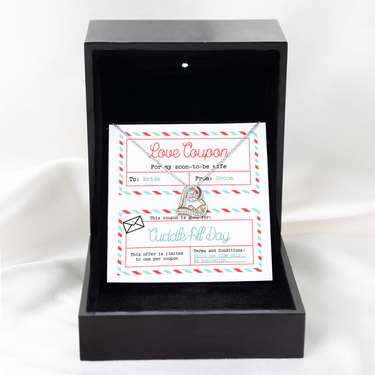 To My Soon TO Be Wife - Heart Necklace Gift - Love Coupon