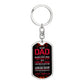 Dad Gift From Son- Dog Tag Swivel Keychain - Behind Every Great Firefighter Is A Great Dad