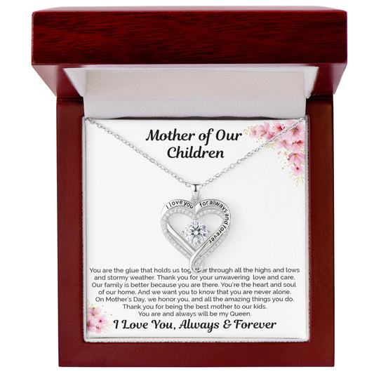 Necklace for Wife | Gift from Husband | Mother of My Children Jewelry Gift | Mother's Day, Birthday, Anniversary Gift | Romantic "Love You Always" Heart Necklace