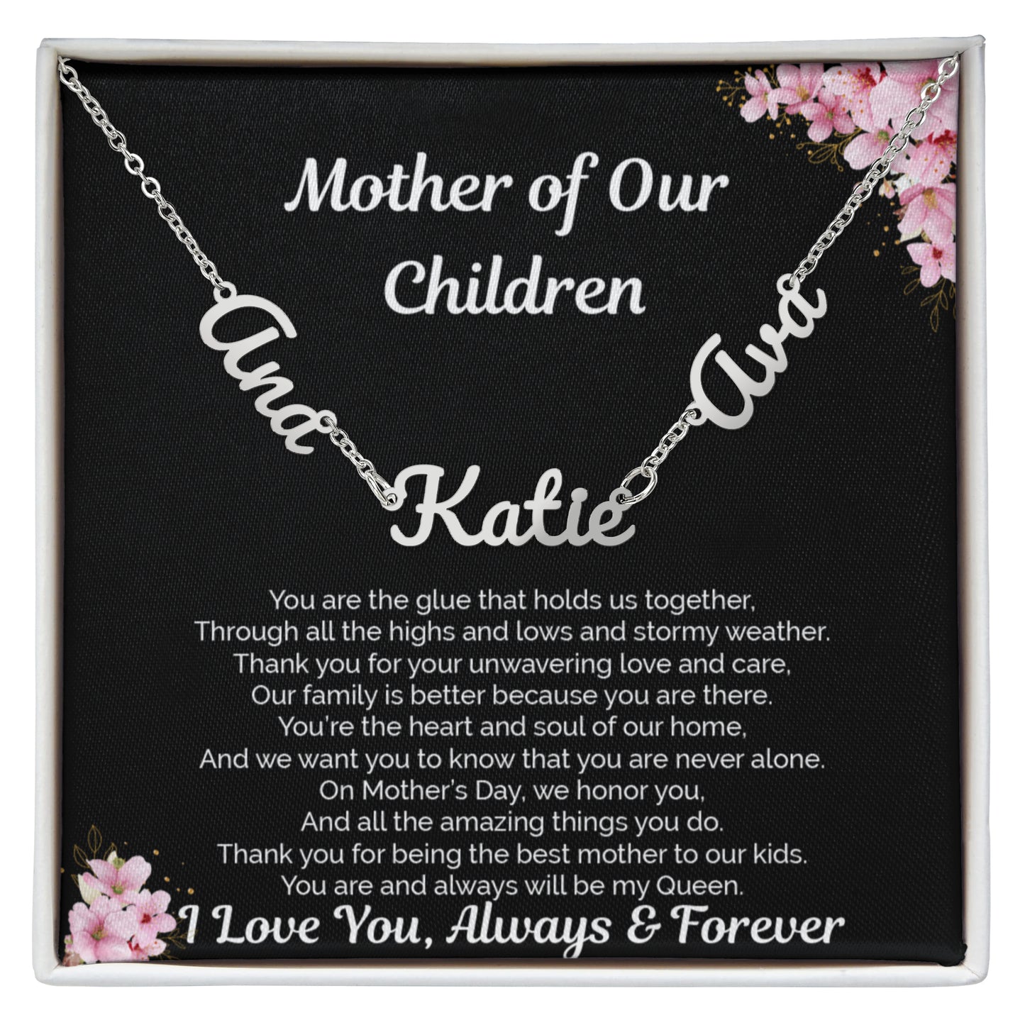 Personalized Name Necklace for Wife | Gift from Husband | Mother of My Children Jewelry Gift | Mother's Day, Birthday, Anniversary Gift | Romantic Anniversary Jewelry