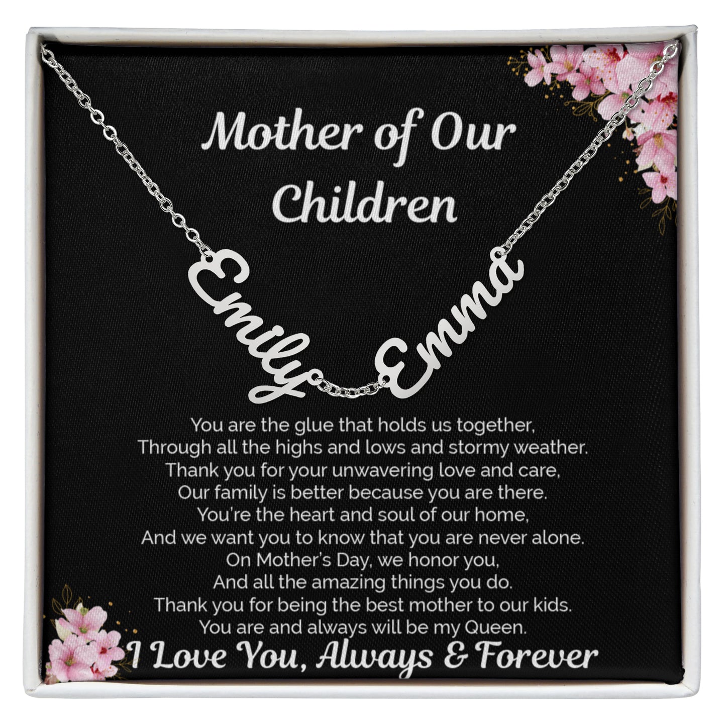 Personalized Name Necklace for Wife | Gift from Husband | Mother of My Children Jewelry Gift | Mother's Day, Birthday, Anniversary Gift | Romantic Anniversary Jewelry