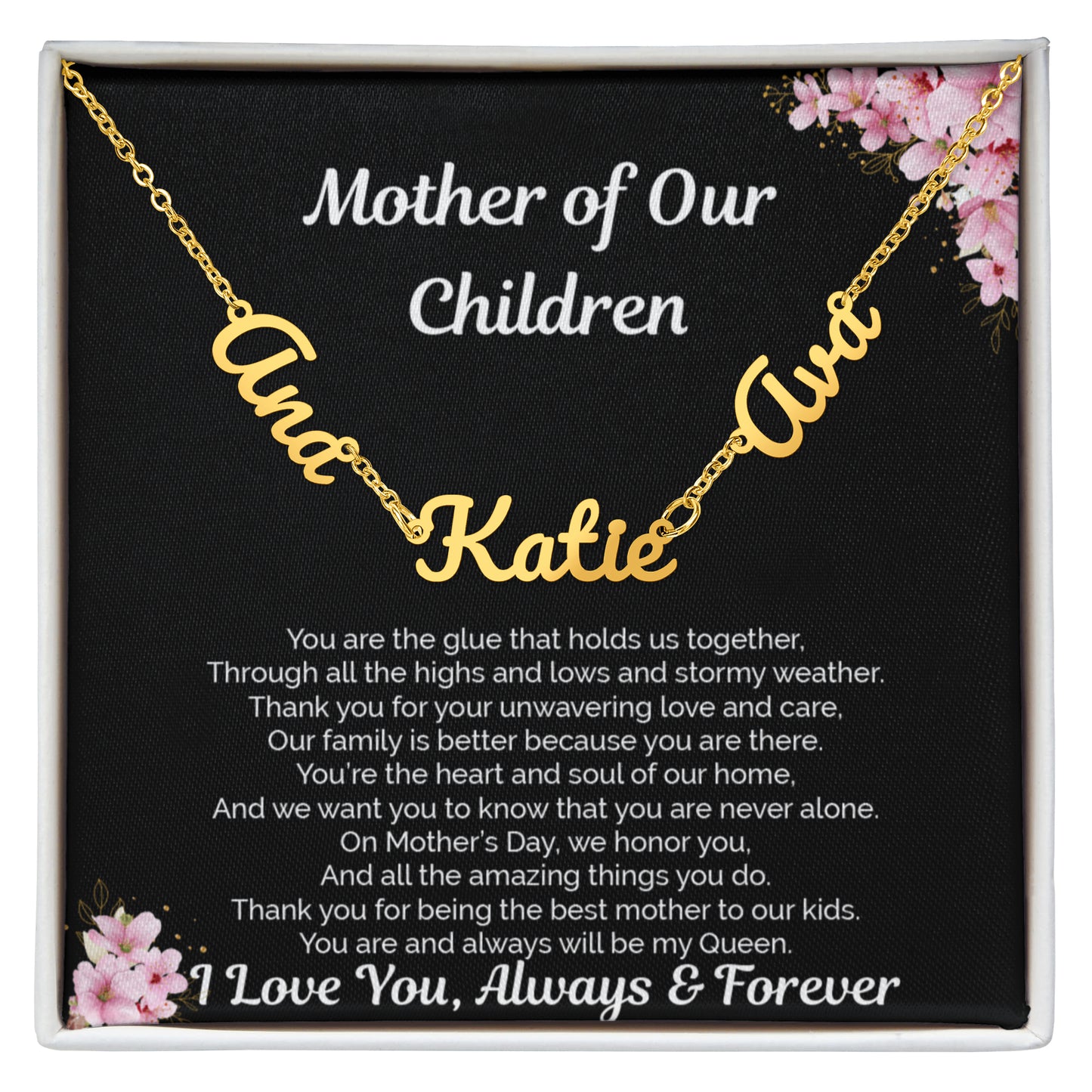 Personalized Name Necklace for Wife | Gift from Husband | Mother of My Children Jewelry Gift | Mother's Day, Birthday, Anniversary Gift | Romantic Anniversary Jewelry