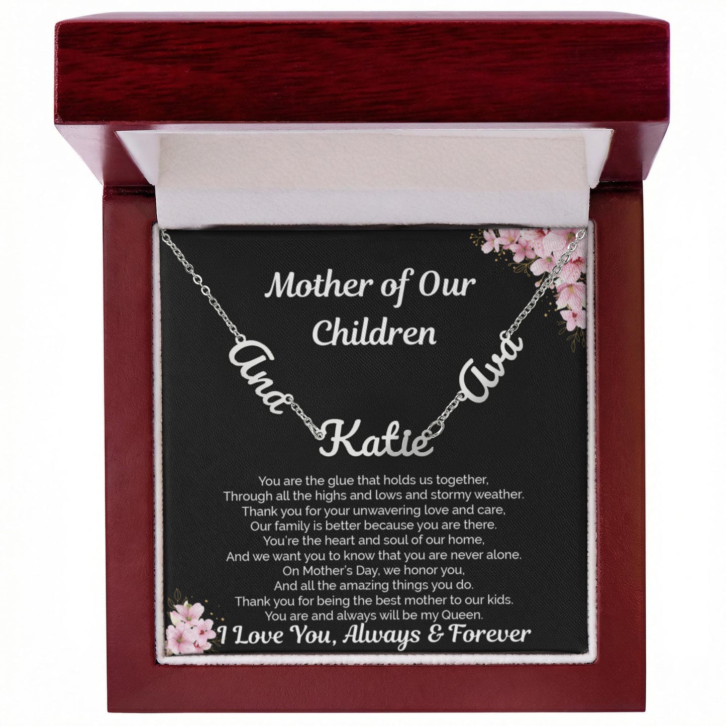 Personalized Name Necklace for Wife | Gift from Husband | Mother of My Children Jewelry Gift | Mother's Day, Birthday, Anniversary Gift | Romantic Anniversary Jewelry