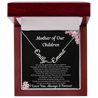 Personalized Name Necklace for Wife | Gift from Husband | Mother of My Children Jewelry Gift | Mother's Day, Birthday, Anniversary Gift | Romantic Anniversary Jewelry