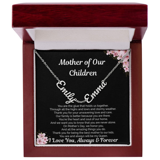 Personalized Name Necklace for Wife | Gift from Husband | Mother of My Children Jewelry Gift | Mother's Day, Birthday, Anniversary Gift | Romantic Anniversary Jewelry