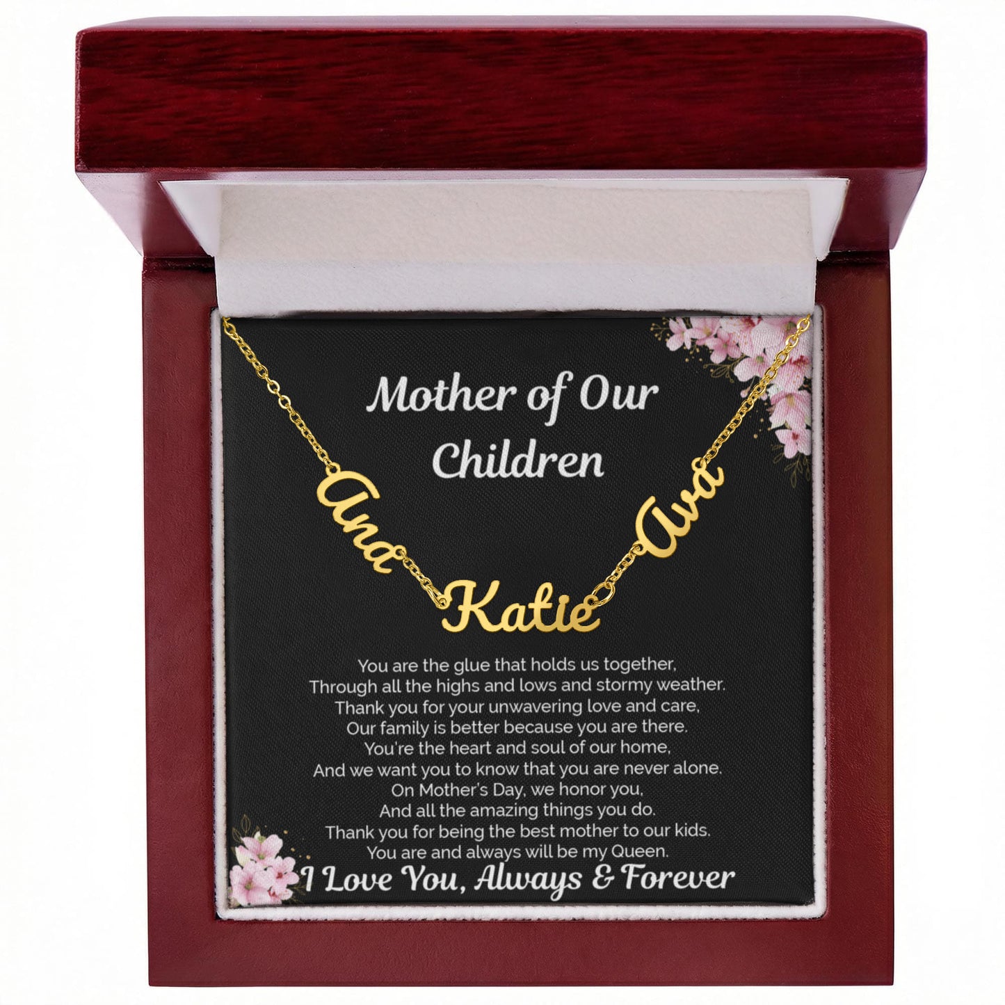 Personalized Name Necklace for Wife | Gift from Husband | Mother of My Children Jewelry Gift | Mother's Day, Birthday, Anniversary Gift | Romantic Anniversary Jewelry