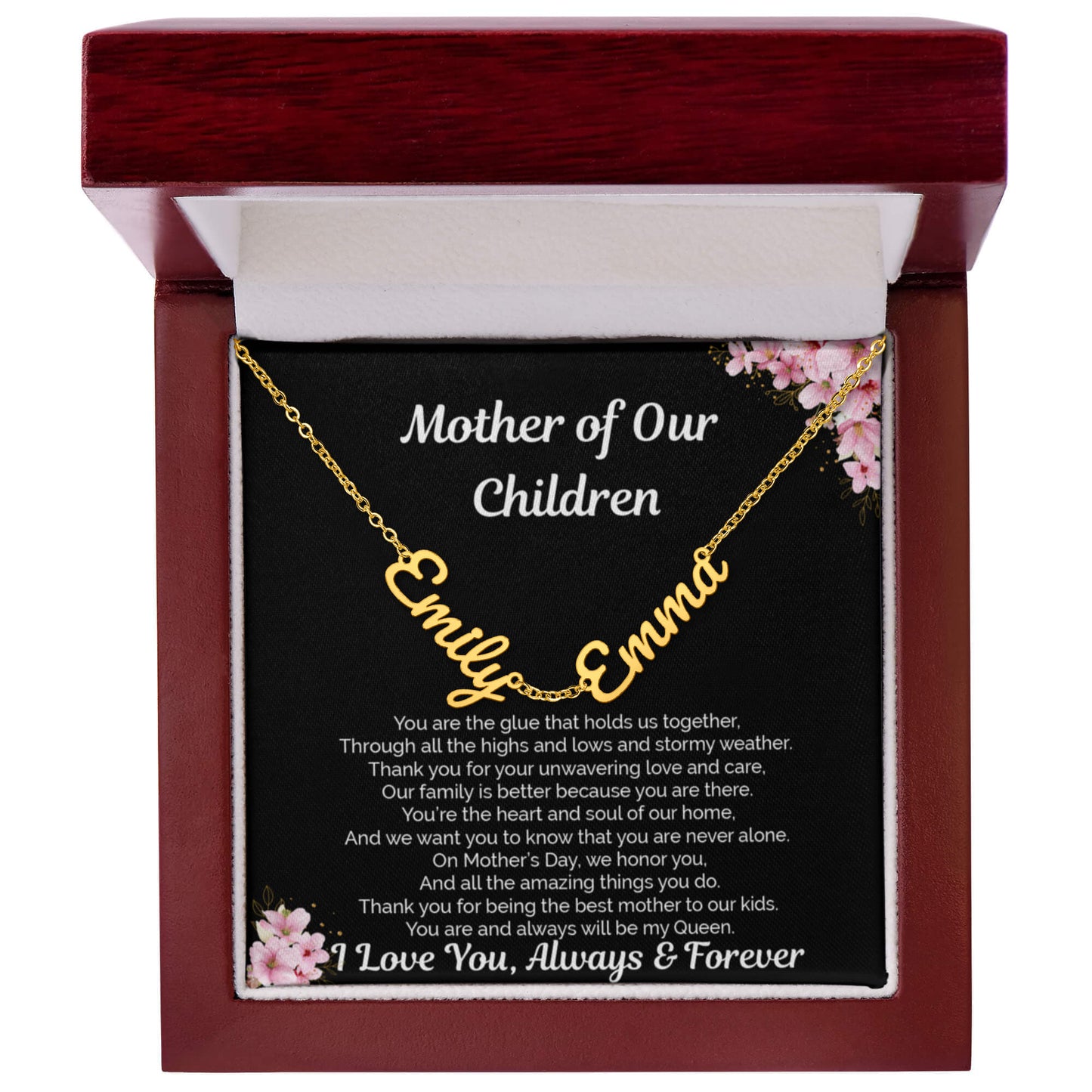 Personalized Name Necklace for Wife | Gift from Husband | Mother of My Children Jewelry Gift | Mother's Day, Birthday, Anniversary Gift | Romantic Anniversary Jewelry