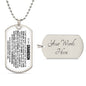 Grandson Gift - Always Be Brave and Strong - Dog Tag Necklace