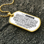 Grandson Gift - Always Be Brave and Strong - Dog Tag Necklace
