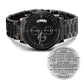 To My Grandson Personalized Black Chronograph Watch – Engraved Gift from Grandma to Grandson-Graduation, Birthday, Christmas