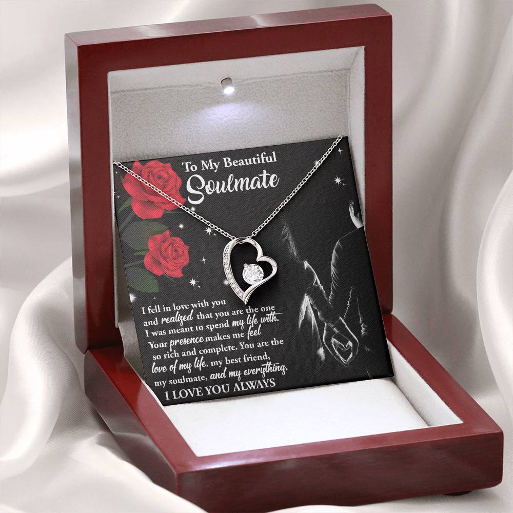 Soulmate Gift, Spend My Life, Forever Love Heart Necklace