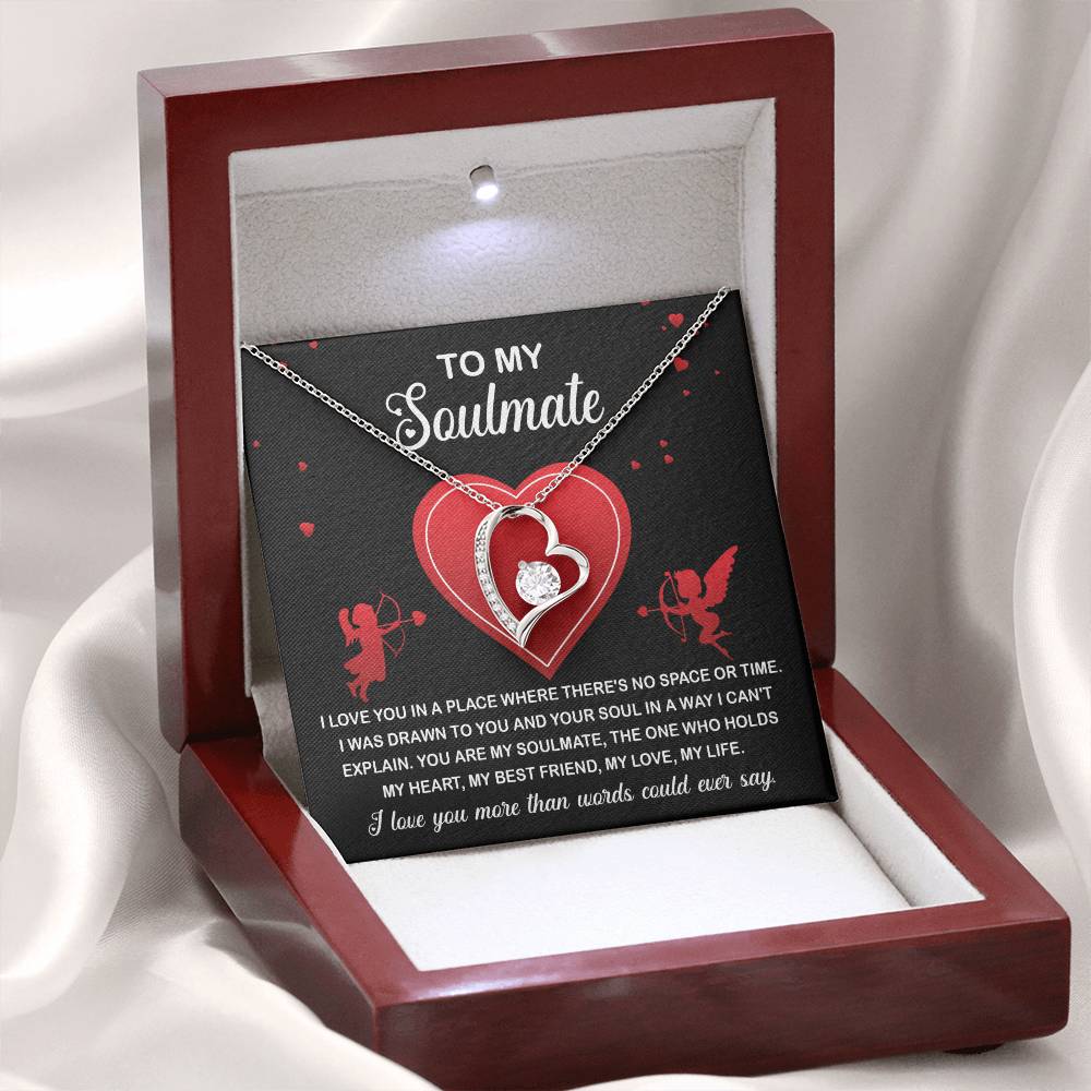 Soulmate Gift, Drawn To You, Forever Love Heart Necklace