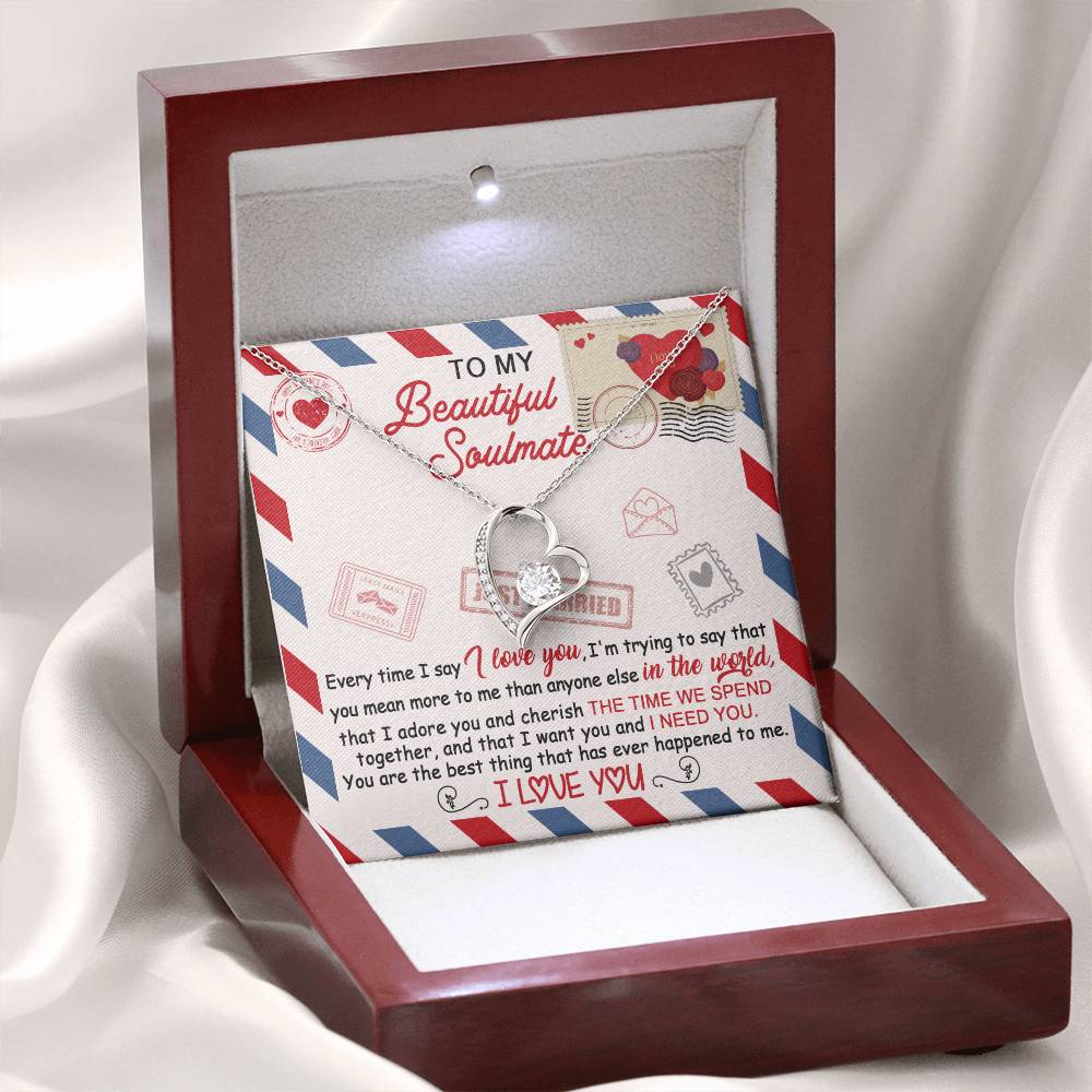 Soulmate - I Need You - Forever Love Heart Necklace