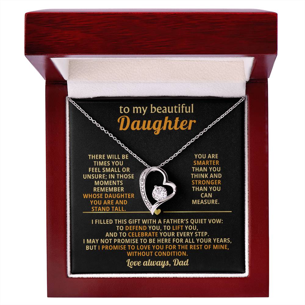 To My Beautiful Daughter - I Love You Without Condition - Eternal Love Heart Necklace - Price Includes Shipping