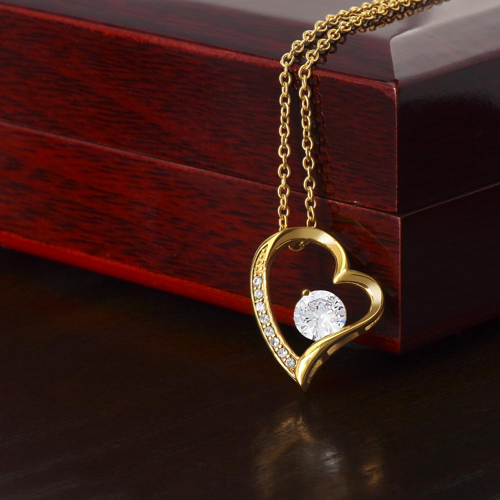 To My Daughter Jewelry Gift - Forever Love Heart Necklace - Keep Me In Your Heart