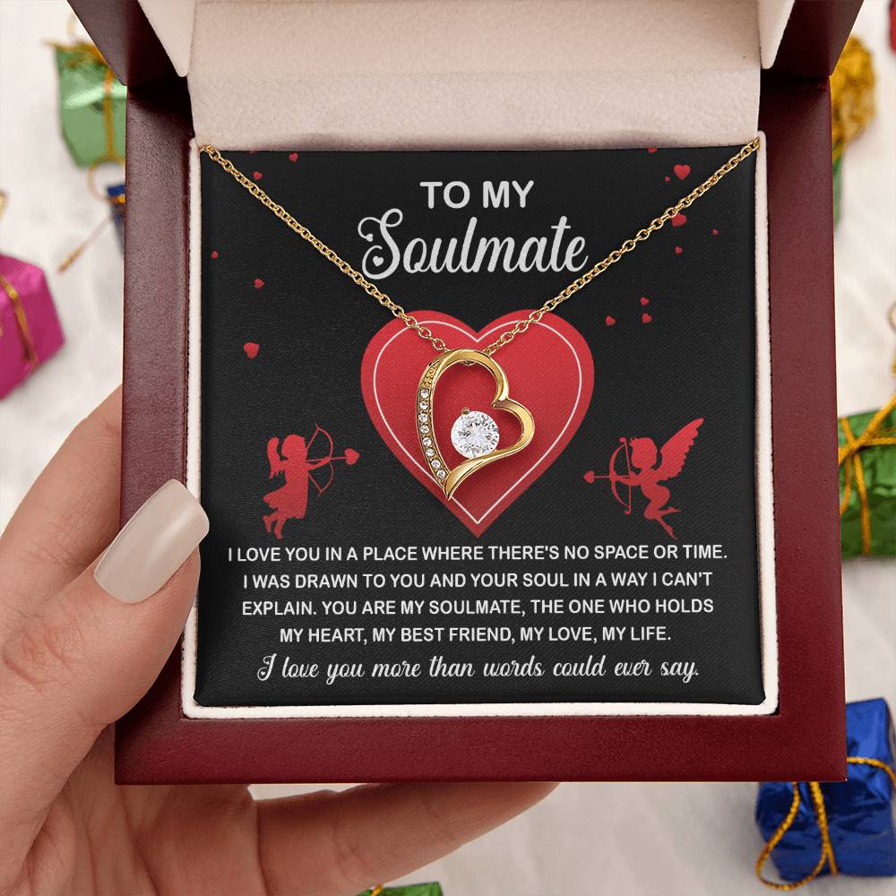 Soulmate Gift, Drawn To You, Forever Love Heart Necklace