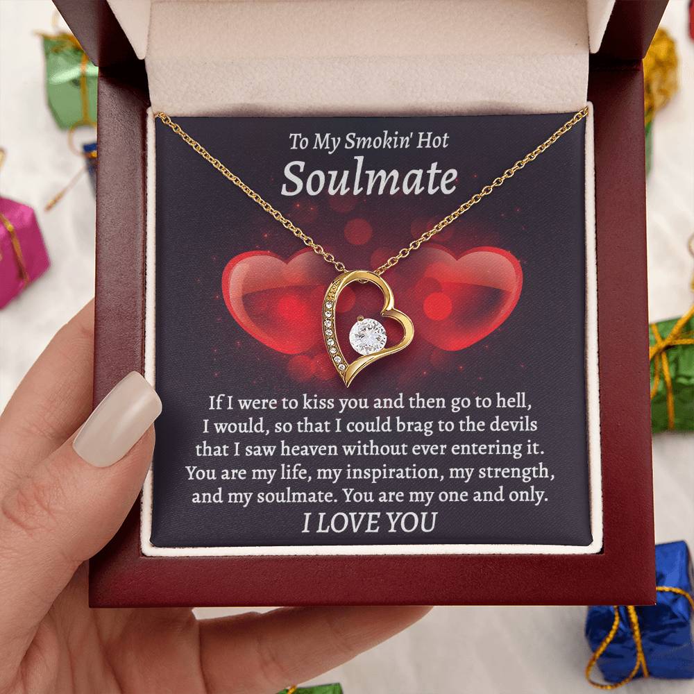 Soulmate Gift, Go To Hell, Forever Love Heart Necklace