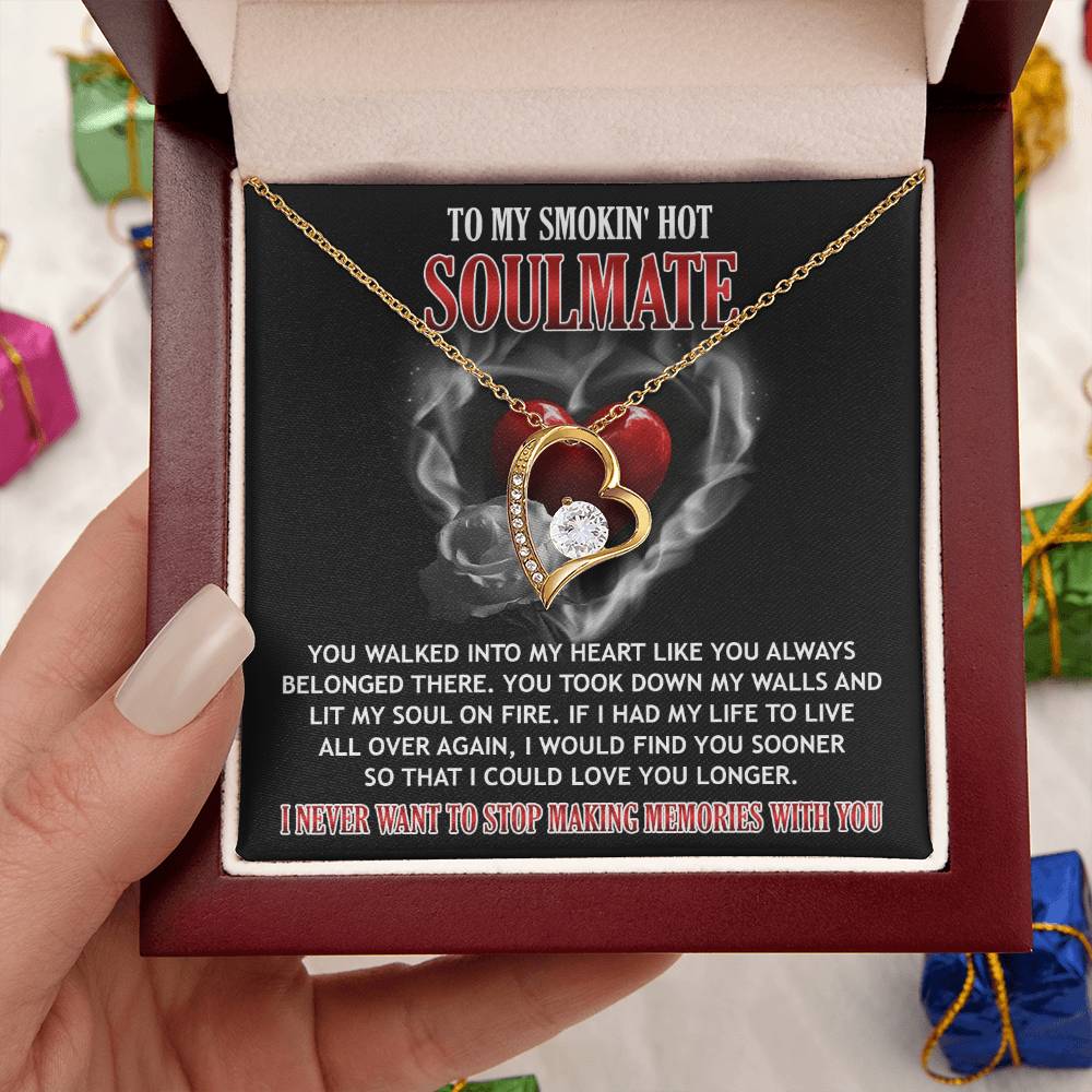 Soulmate Gift, On Fire, Forever Love Heart Necklace