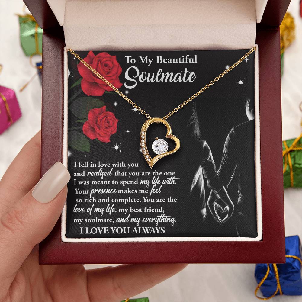 Soulmate Gift, Spend My Life, Forever Love Heart Necklace