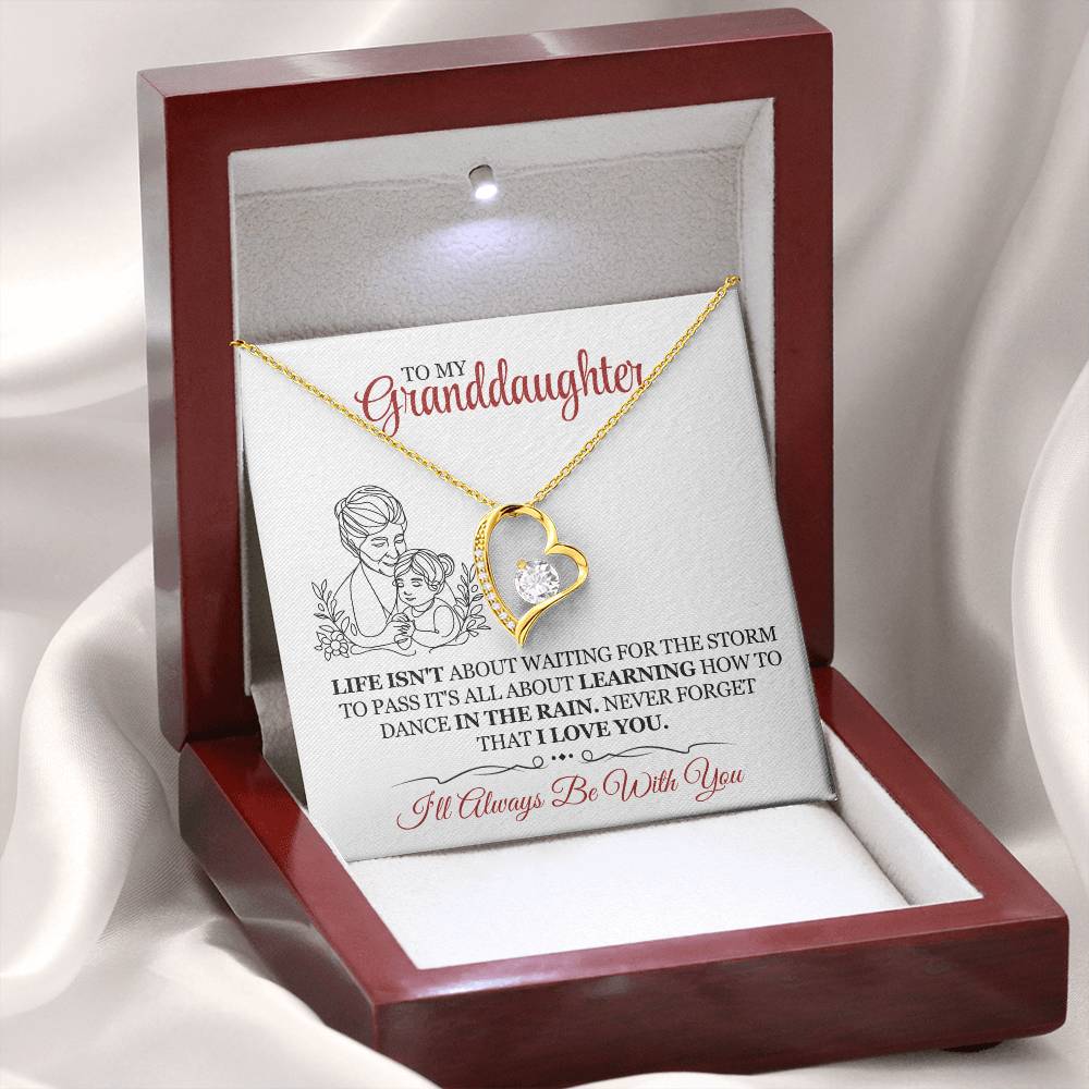 To My Granddaughter Jewelry Gift For Christmas - I'll Always Be With You - Forever Love Necklace