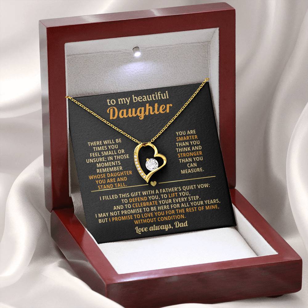 To My Beautiful Daughter - I Love You Without Condition - Eternal Love Heart Necklace - Price Includes Shipping