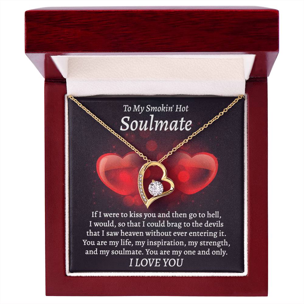 Soulmate Gift, Go To Hell, Forever Love Heart Necklace