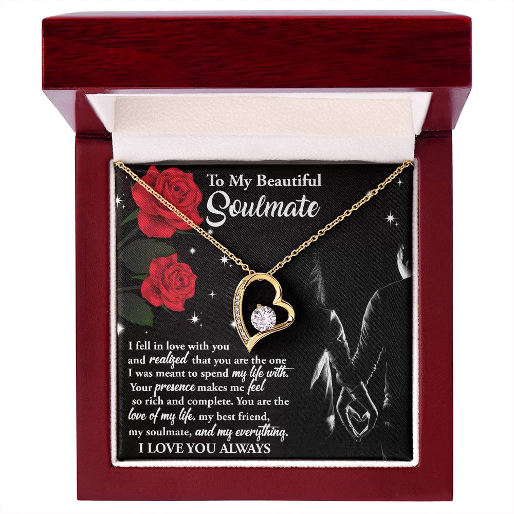 Soulmate Gift, Spend My Life, Forever Love Heart Necklace