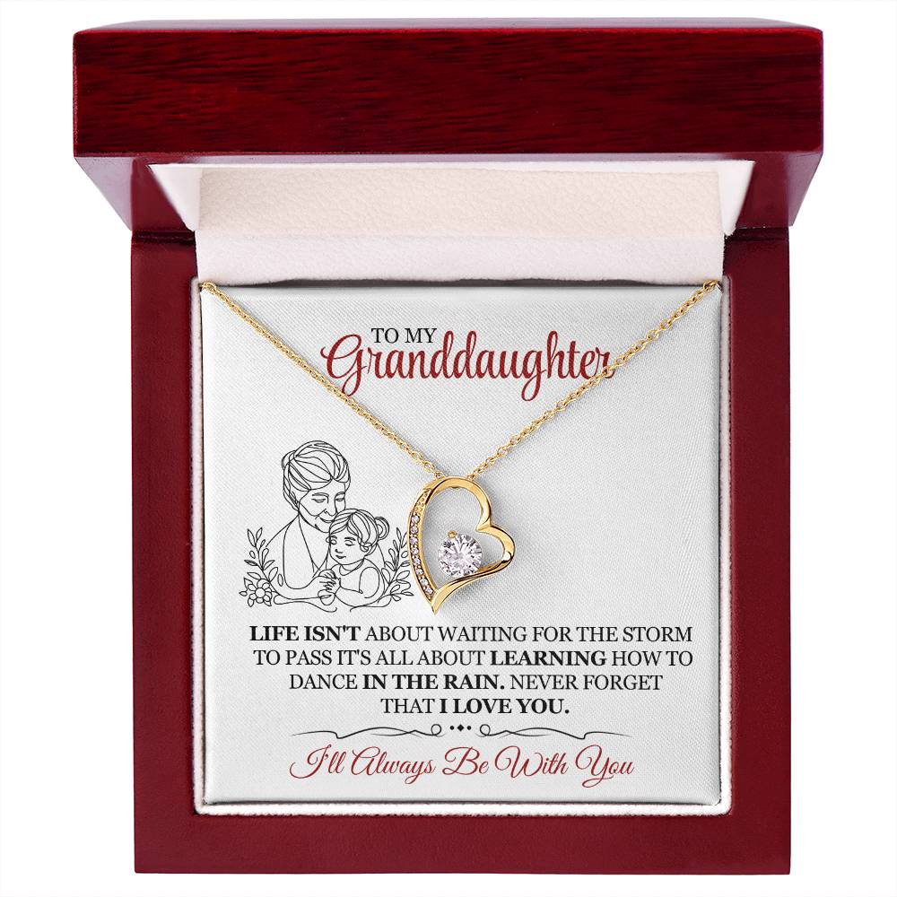 To My Granddaughter Jewelry Gift For Christmas - I'll Always Be With You - Forever Love Necklace