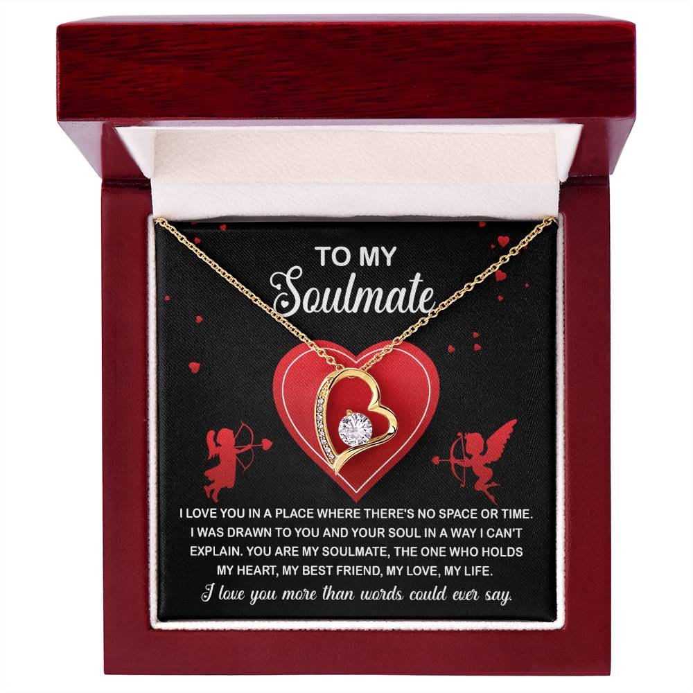 Soulmate Gift, Drawn To You, Forever Love Heart Necklace