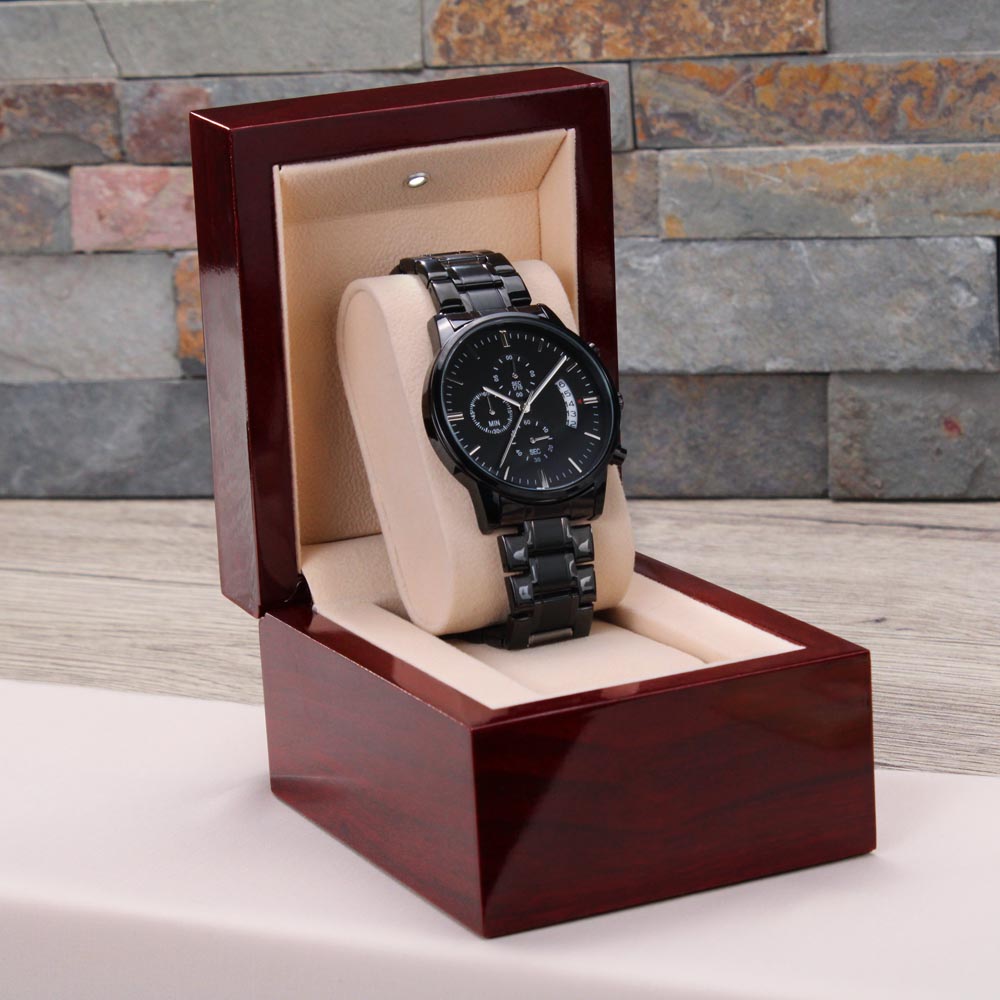 Grandson Gift From Grandpa- I Will Always Believe In You - Engraved Chronograph Watch- Shipping Included