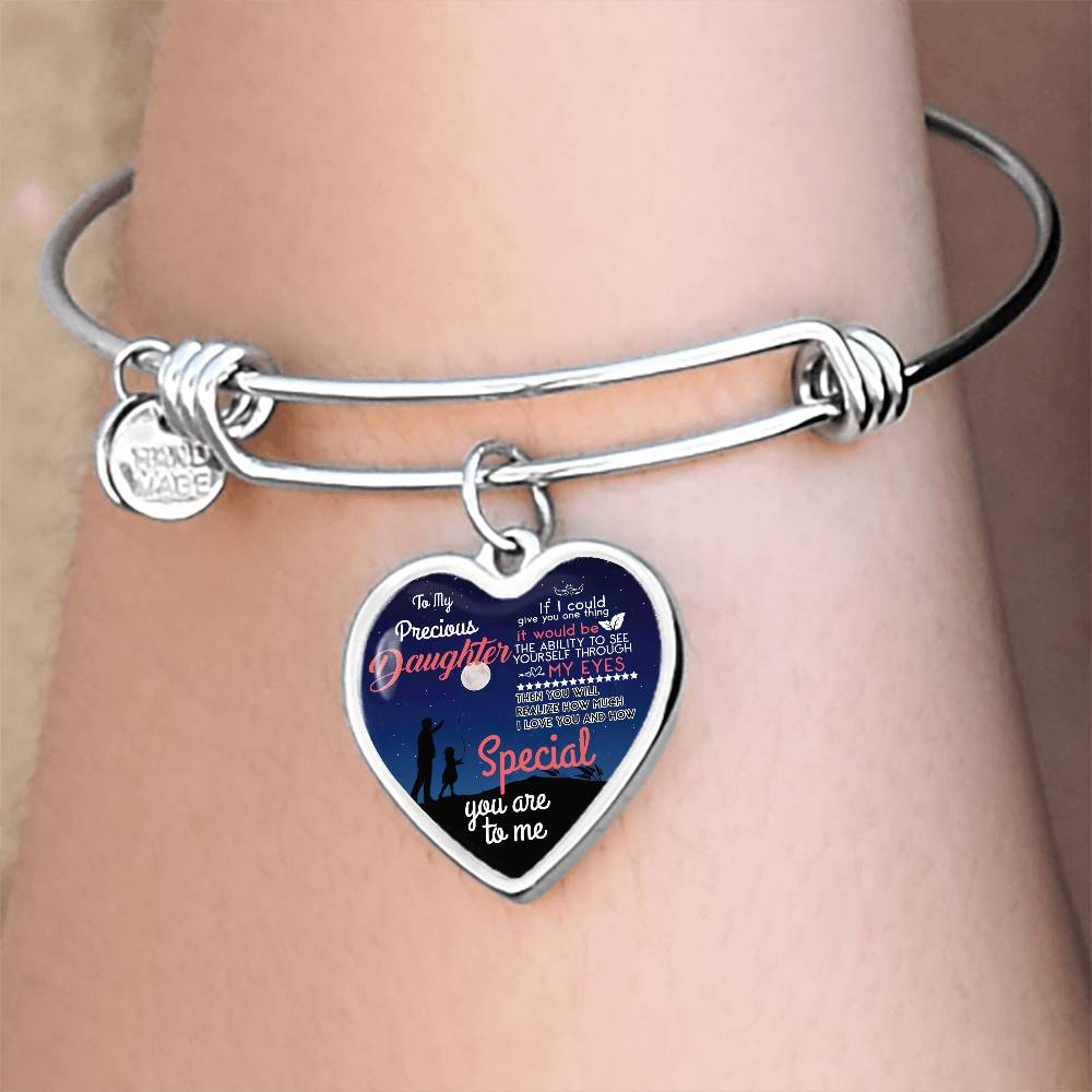 Daughter Gift - How Special You Are To Me - Heart Bangle - Free Shipping Included