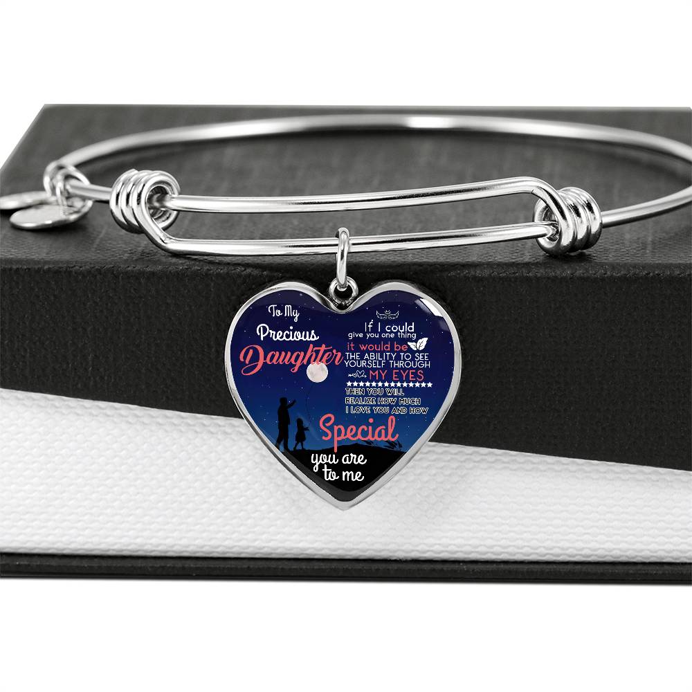 Daughter Gift - How Special You Are To Me - Heart Bangle - Free Shipping Included