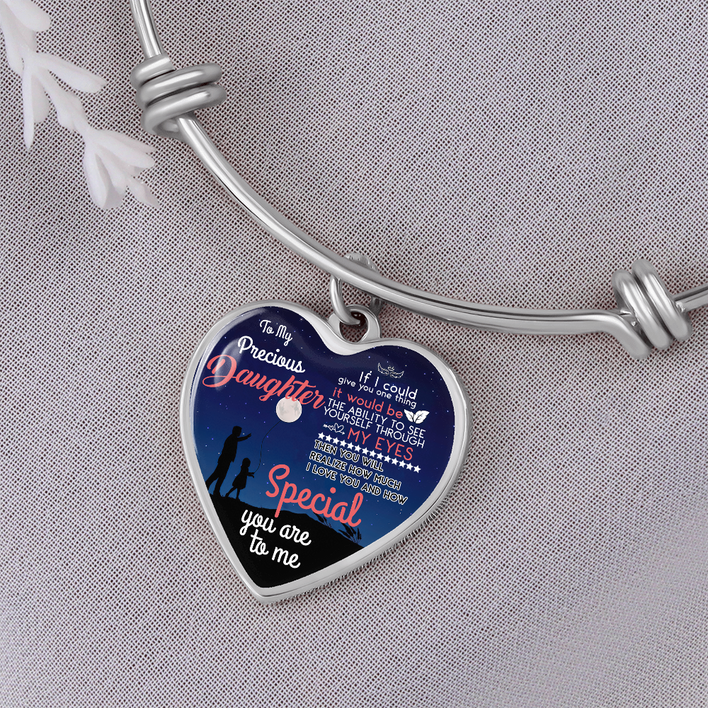 Daughter Gift - How Special You Are To Me - Heart Bangle - Free Shipping Included