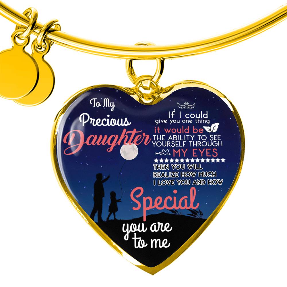 Daughter Gift - How Special You Are To Me - Heart Bangle - Free Shipping Included
