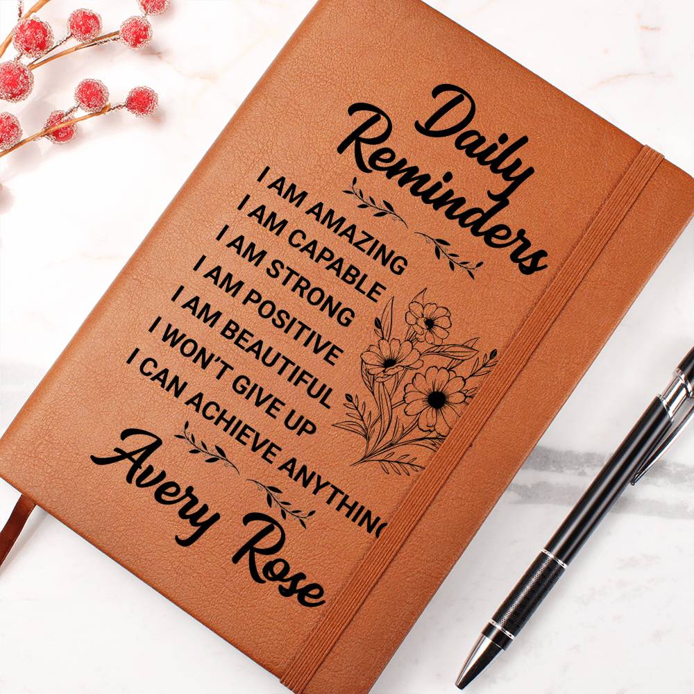 Personalized Daily Reminders -  Self Esteem - Journal Gift